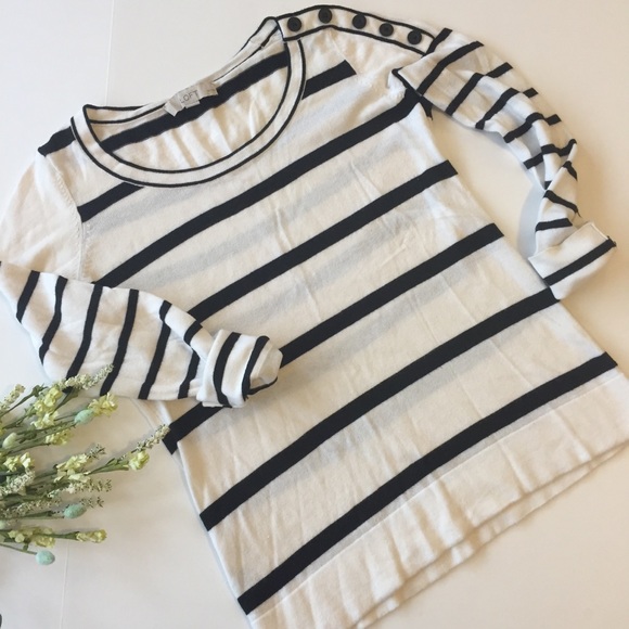 LOFT Sweaters - .LOFT. Black and white striped sweater